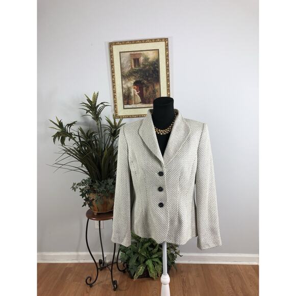 Liz Clairborn Women Jacket 12P Open 3 Button Front Office Siren Clueless Preppy - Picture 1 of 8